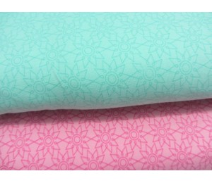 Jersey Kombistoff Blumen Blüten türkis